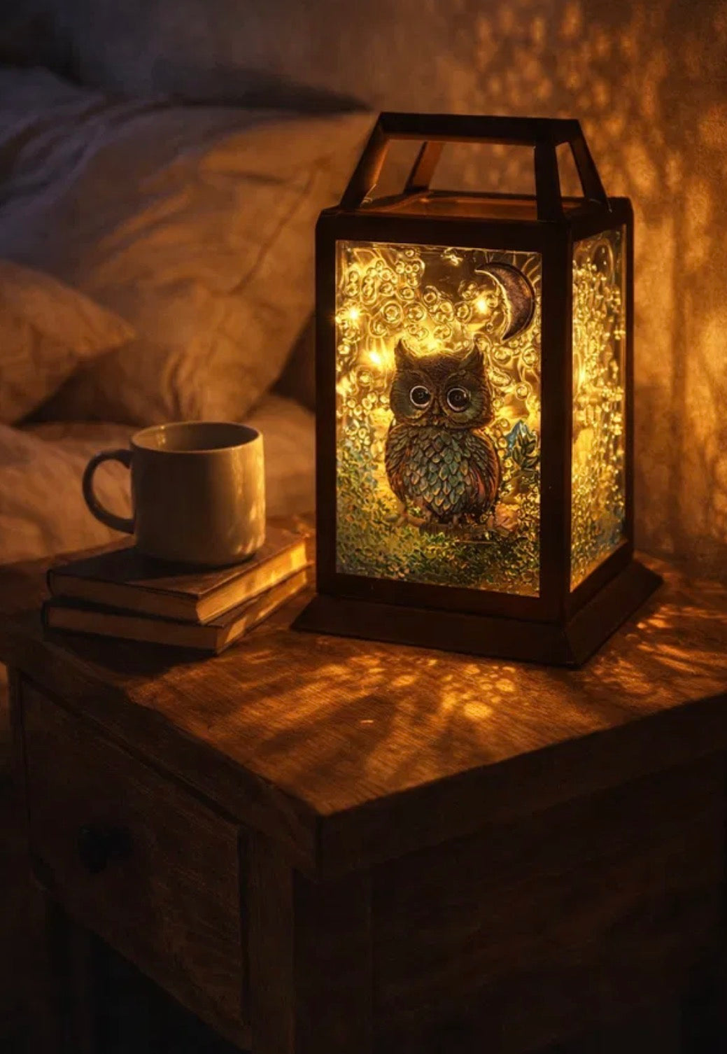 🦉✨ Handcrafted Glowing Owl Lantern