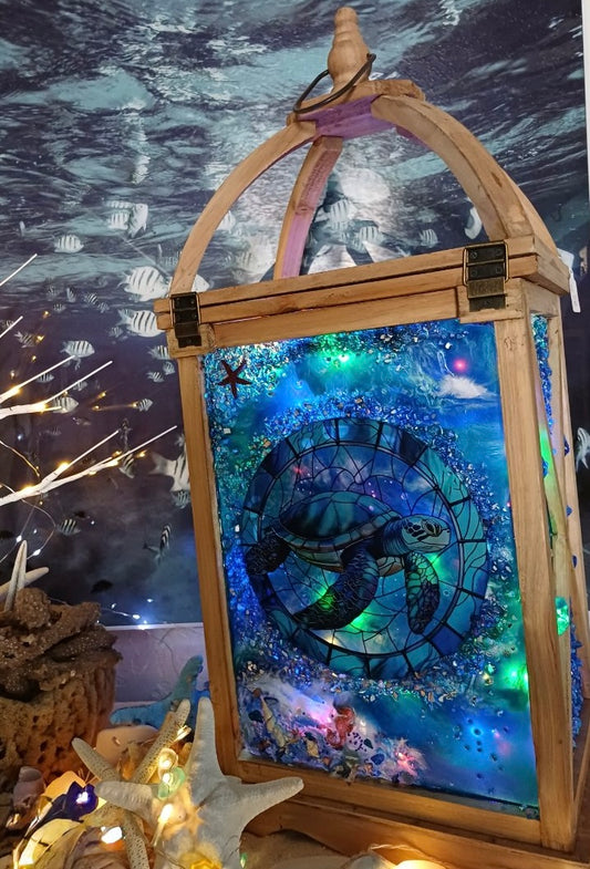 Beachside Turtle Lantern – Multi‑Color Glow on Timer