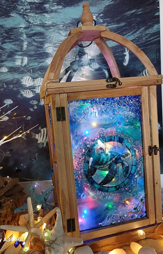 Beachside Turtle Lantern – Multi‑Color Glow on Timer