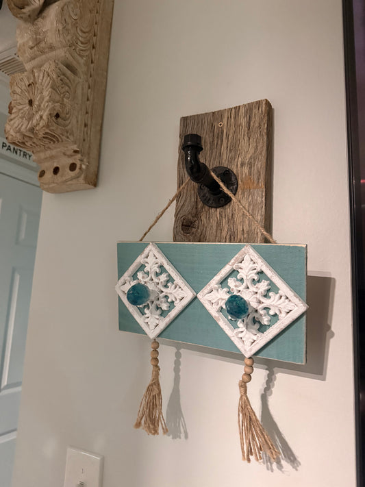Boho Coastal Resin Knob Towel Holder
